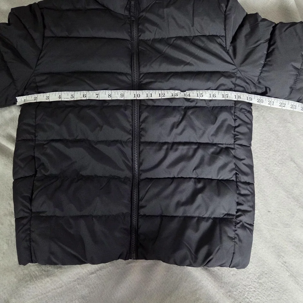 PLACE Jacket Kids 10-12 Black Puffer Quilted Zip Insulated Winter Coat Outerwear